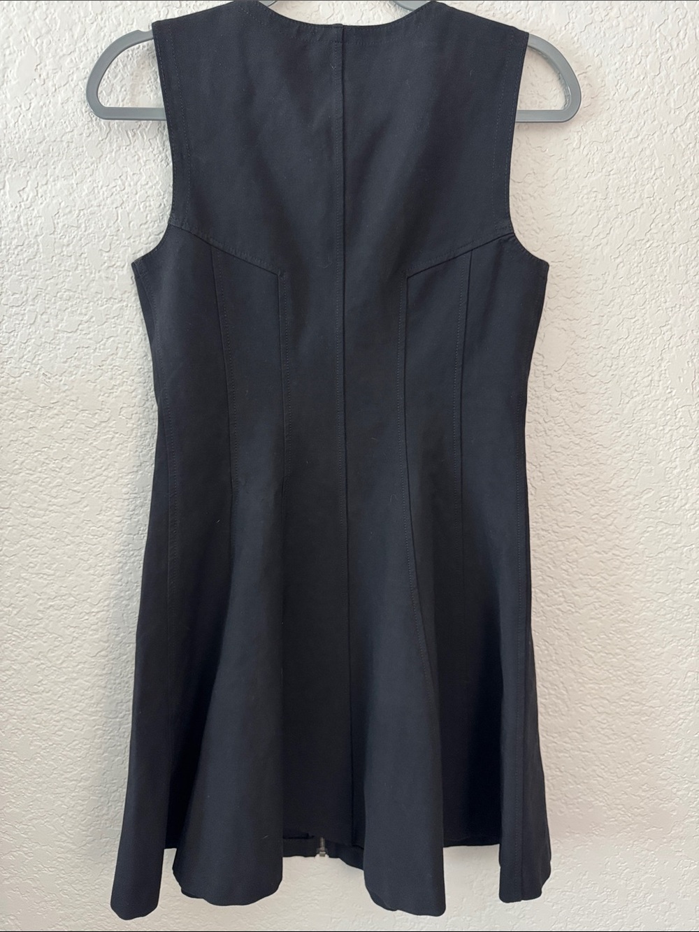 Theory Zip Down Front Little Black Dress Size 6 Pleated - Picture 5 of 5